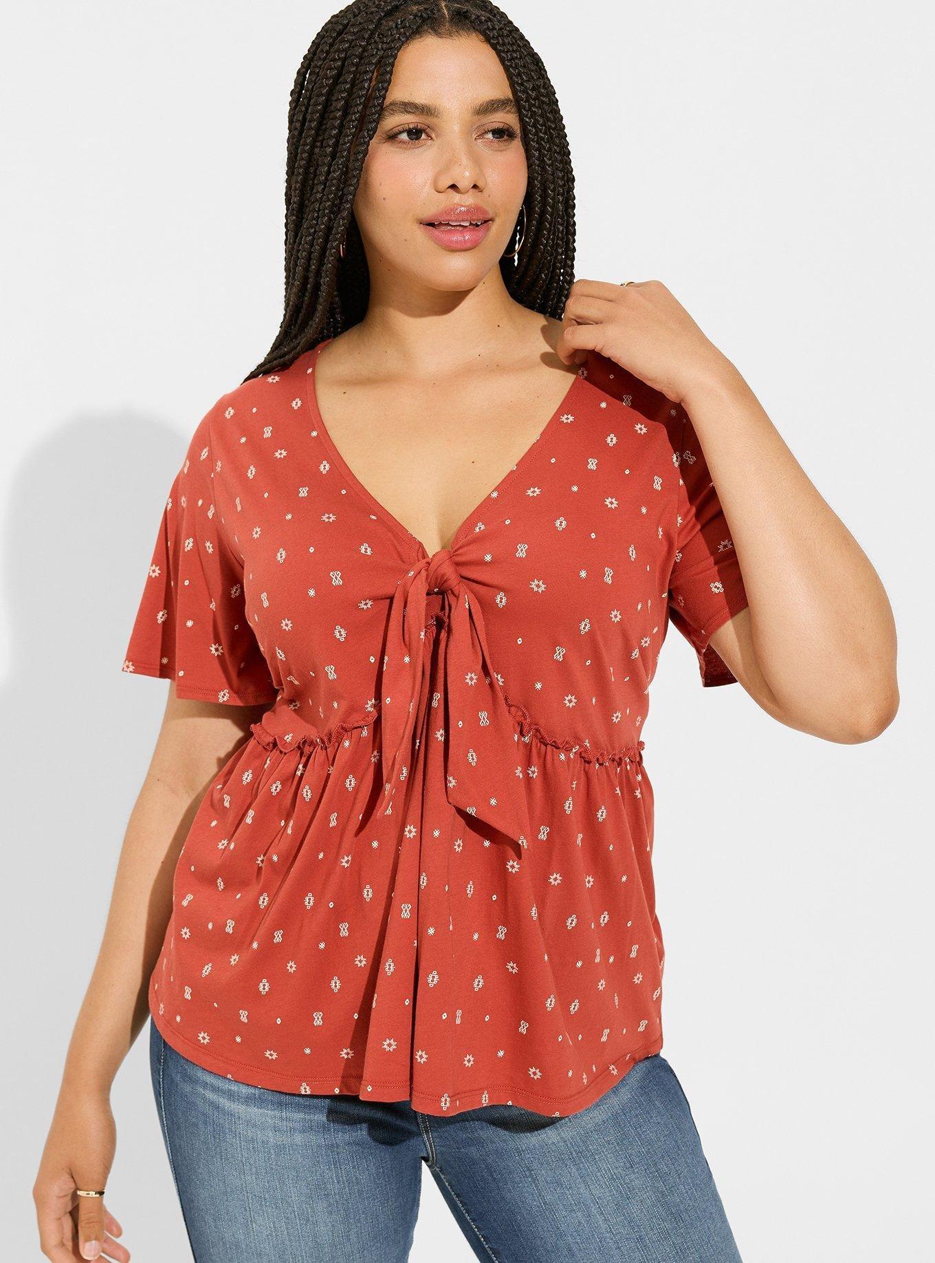 Vintage Polka Dot V-Neckline Blouse