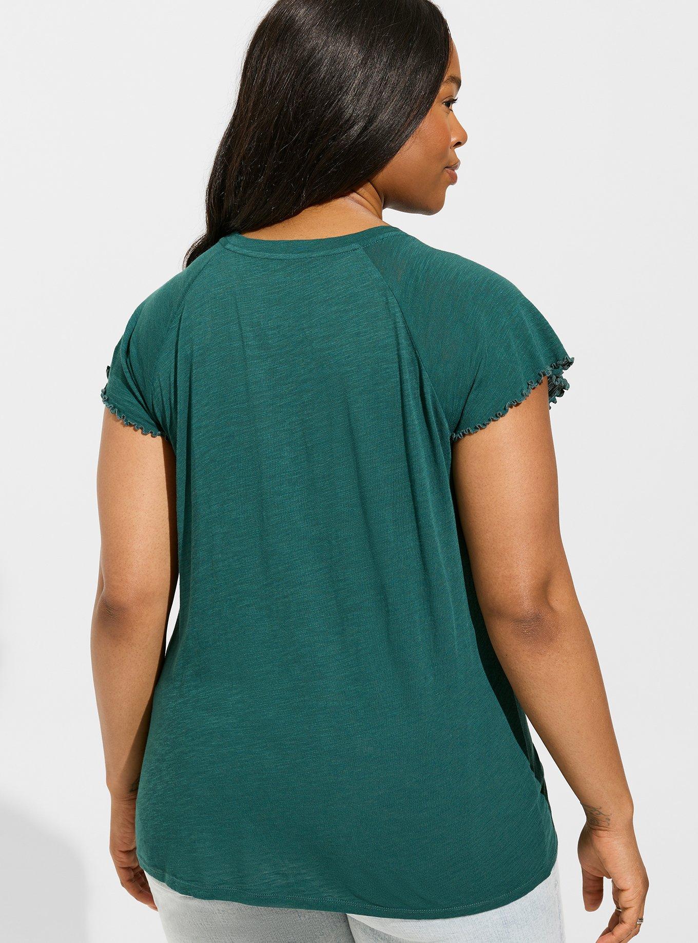 Plus Size Emerald Green Short Sleeve T-Shirt