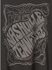 Nashville Vintage Cotton Jersey Crew Neck Tee, DEEP BLACK, alternate