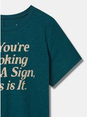 Looking For A Sign Vintage Heritage Crew Neck Tee, DEEP TEAL, alternate