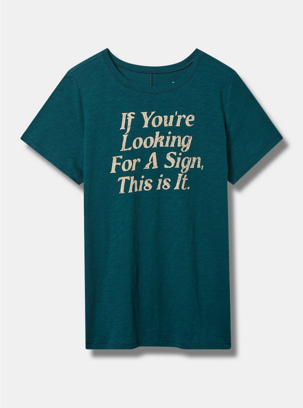 Looking For A Sign Vintage Heritage Crew Neck Tee, DEEP TEAL, hi-res