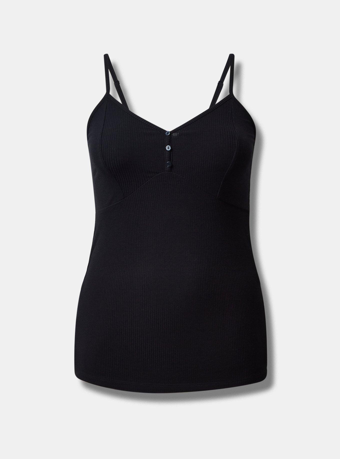 Fitted Super Soft Rib V-Neck Henley Cami