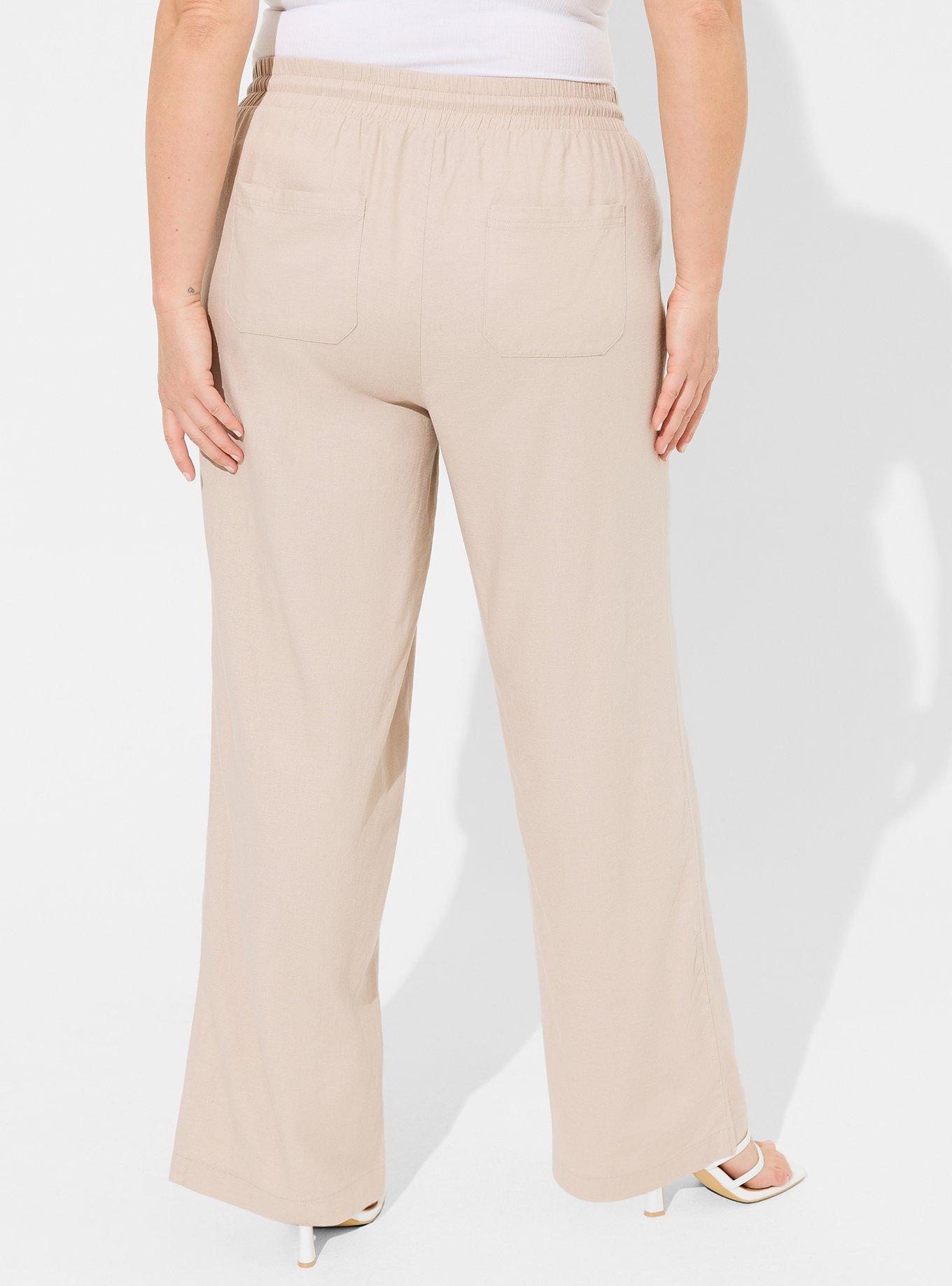 Plus Size - Pull-On Wide Leg Stretch Linen High-Rise Pant - Torrid