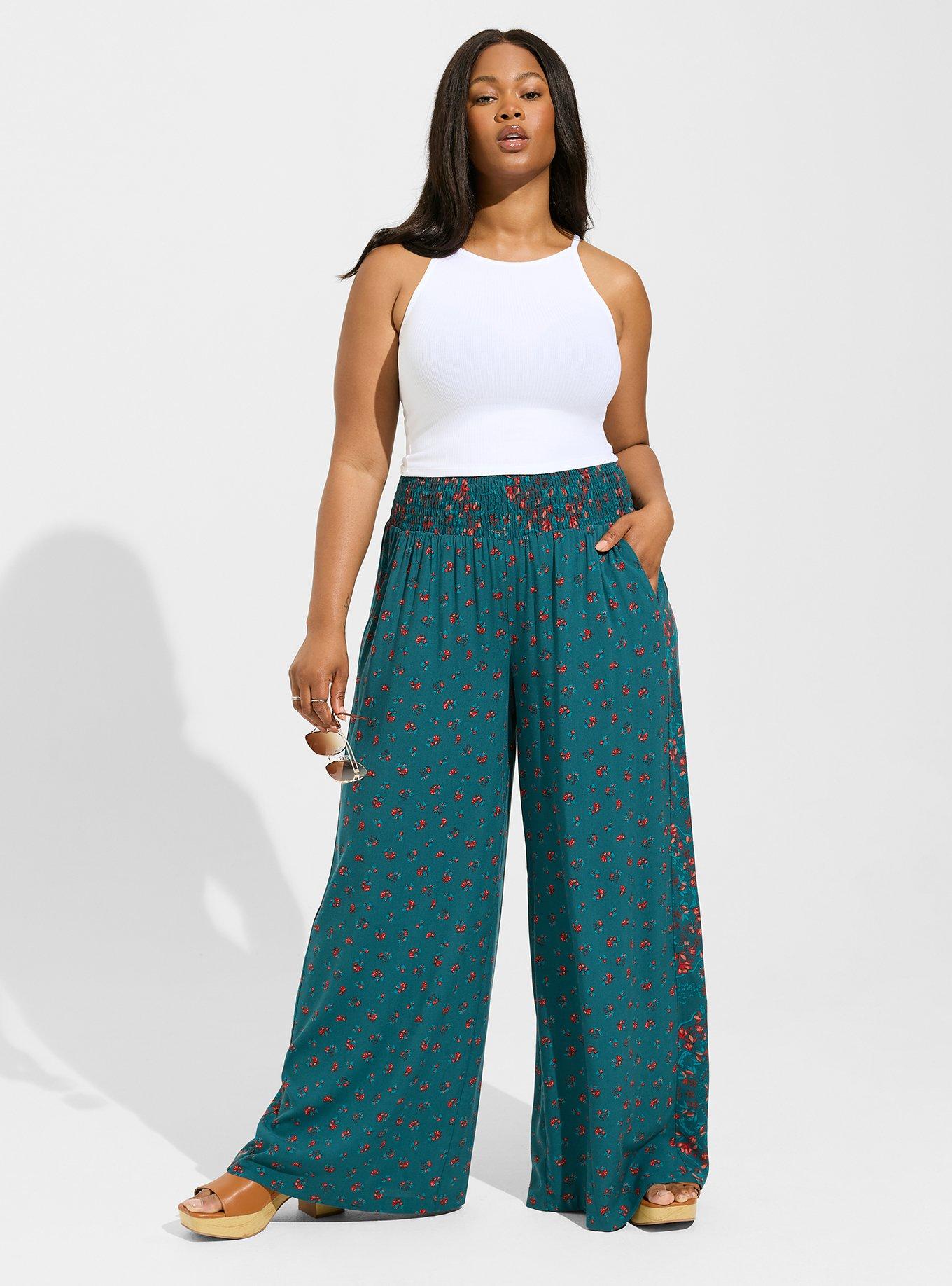 Plus size palazzo pants black formal casual work curvy trendy holiday