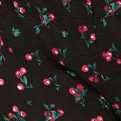 Slub Sleep Short, CHERRIES DEEP BLACK, swatch