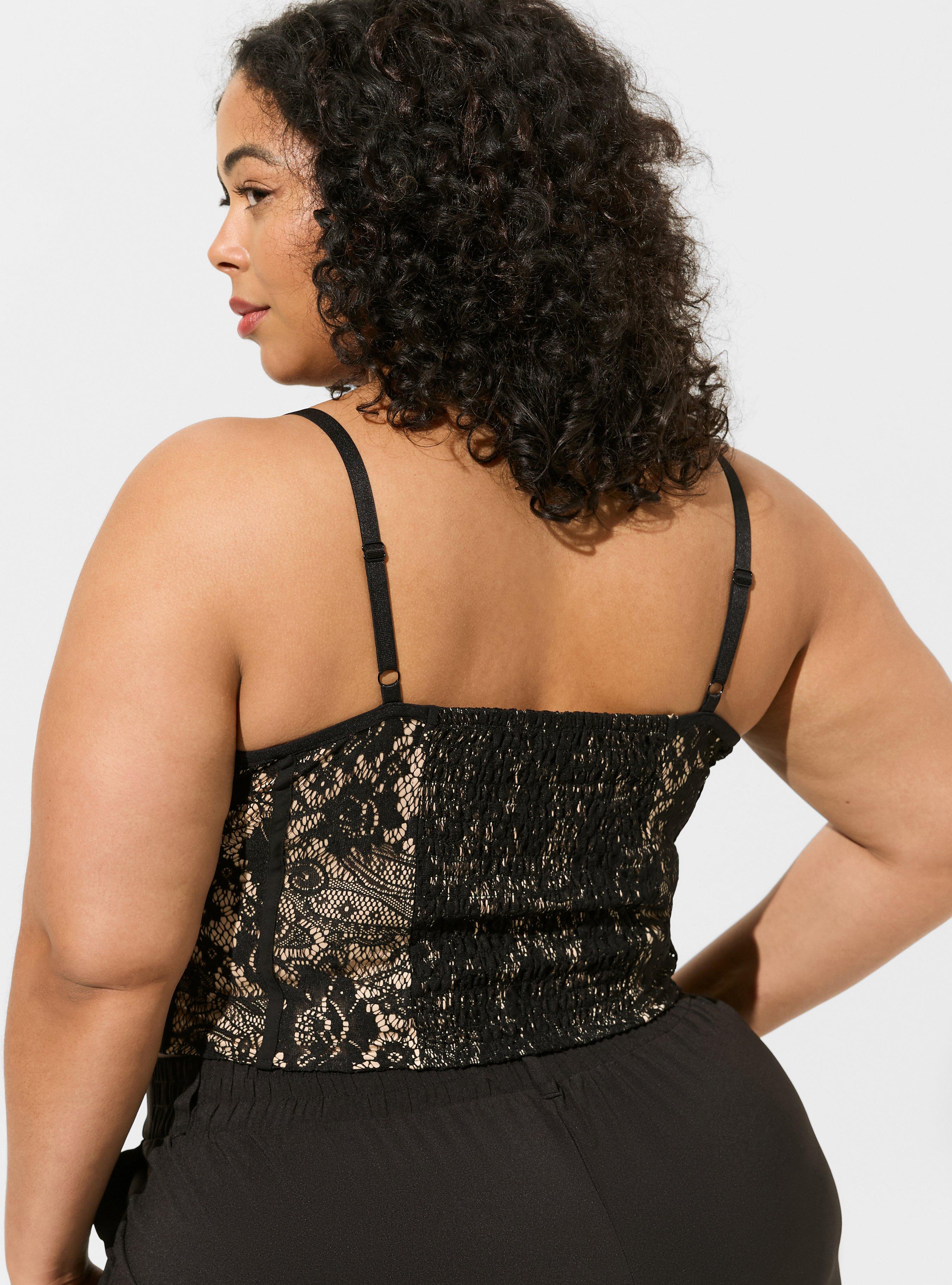 Plus size store lace bustier top