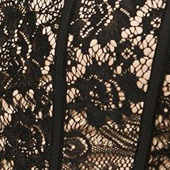 Lace Corset Crop Top, DEEP BLACK, swatch