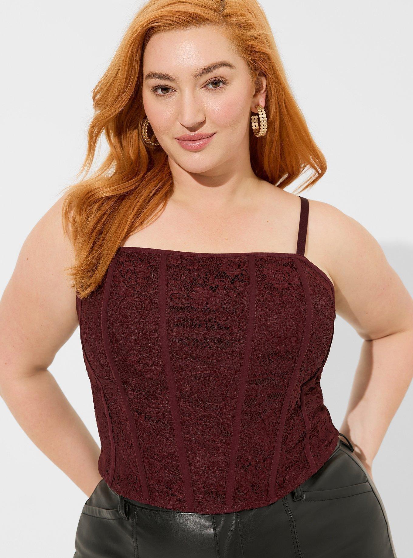 Lace Embroidery Crop Tank Top With Cups Off Shoulder Corset Sexy Top W –  dailyfashionlove