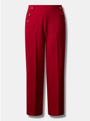 Retro Chic Pull-On Wide Leg Studio Refined Crepe High-Rise Nautical Pant, JESTER RED, hi-res