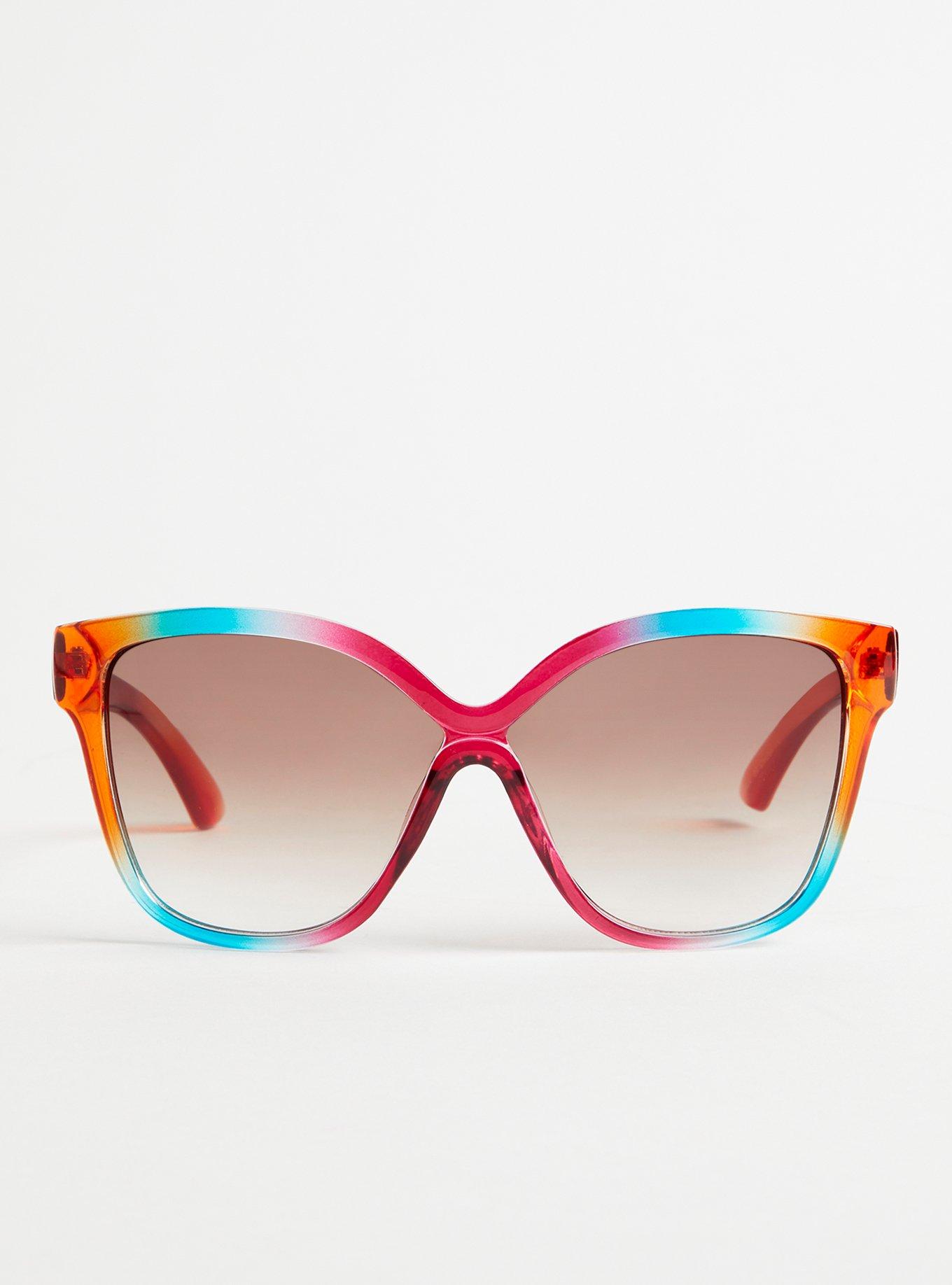 Over The Edge Cat Eye Sunglasses - Red, Fashion Nova, Sunglasses
