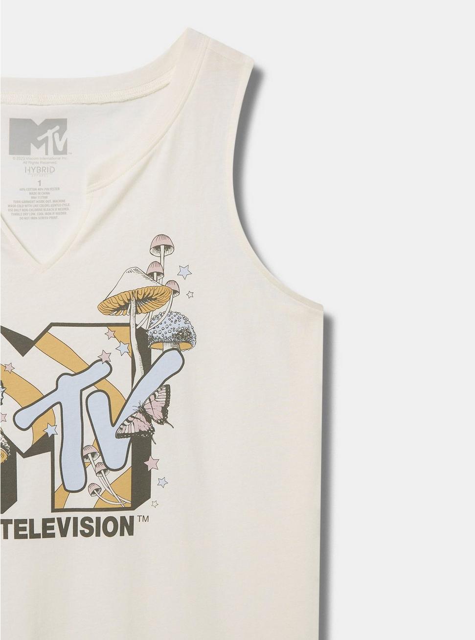 MTV Classic Fit Cotton Notch Neck Tank, PRISTINE, alternate