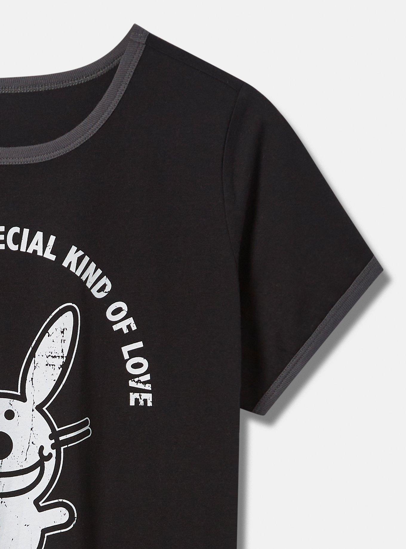 Plus Size - It's Happy Bunny Classic Fit Cotton Ringer Tee - Torrid