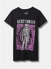 Plus Size Kurt Cobain Classic Fit Cotton Tunic Tee, MINERAL BLACK, hi-res