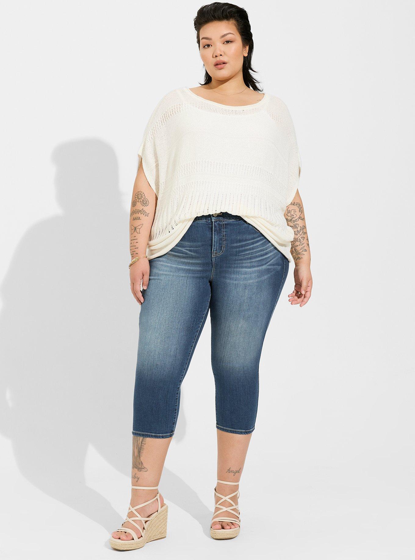 Pointelle Boat Neck Boxy Cropped Sweater, PRISTINE, alternate