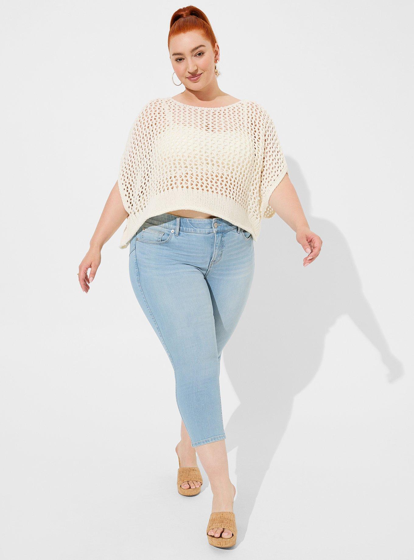 Plus Size - Open Stitch Pullover Oversized Cropped Sweater - Torrid