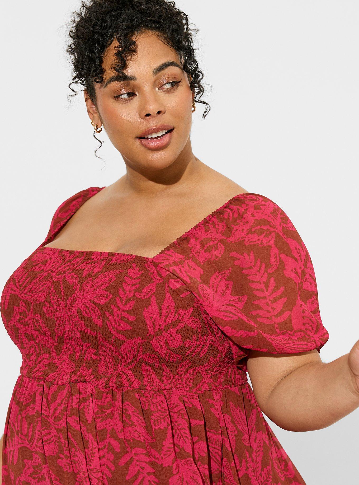 Red a line hot sale dress plus size