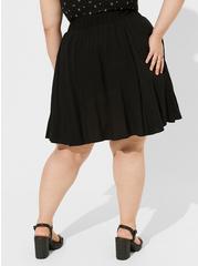 Plus Size Mini Challis Circle Skirt, DEEP BLACK, alternate