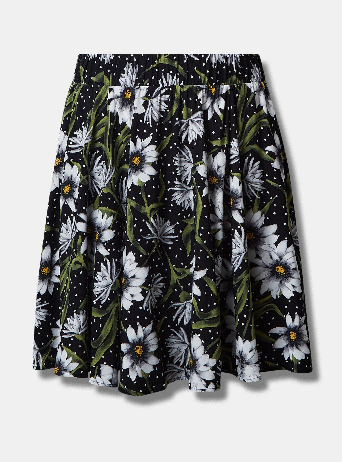 Plus Size Mini Challis Circle Skirt, CALIA FLORAL, hi-res
