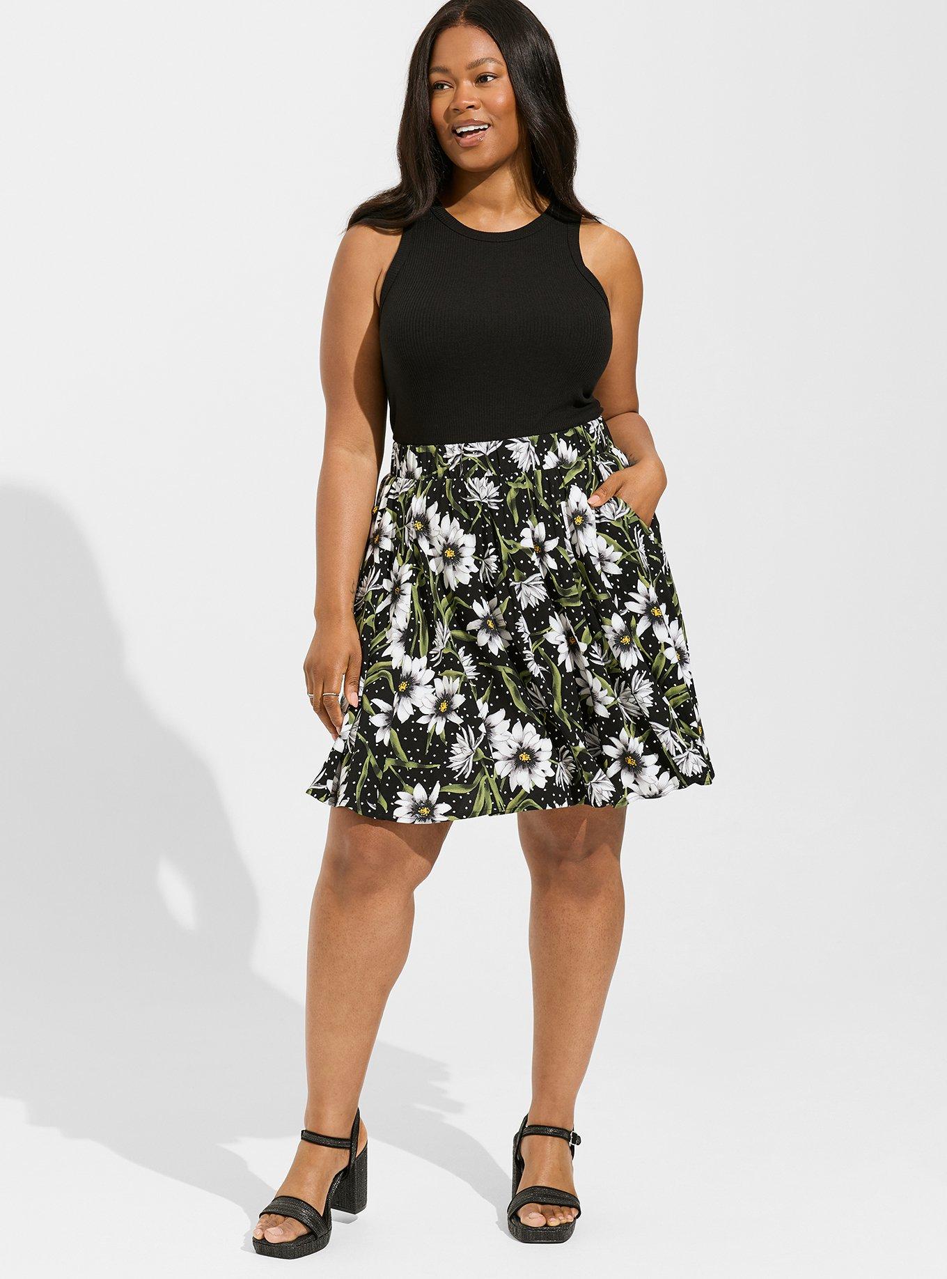 Plus size black circle skirt sale