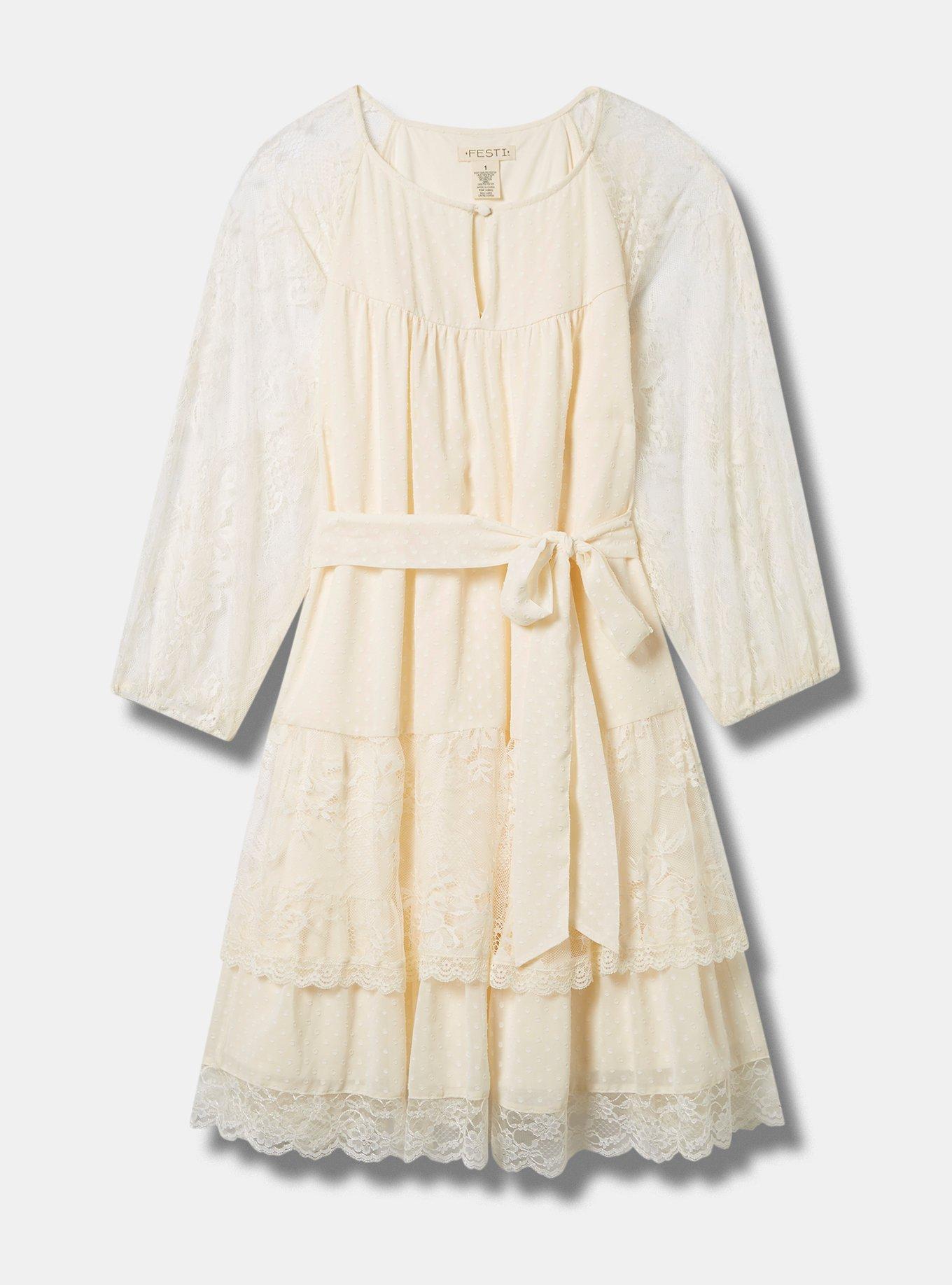 Plus Size - Festi Lace Clip Dot Mini Dress - Torrid