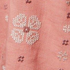 Embroidered Square Neck Flutter Short Sleeve Top, DESERT SAND, swatch