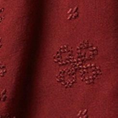 Embroidered Square Neck Flutter Short Sleeve Top, MADDER BROWN, swatch