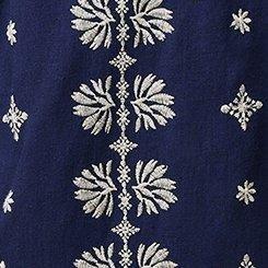 Beach Linen Eyelet Trim Shirt, MEDIEVAL BLUE, swatch