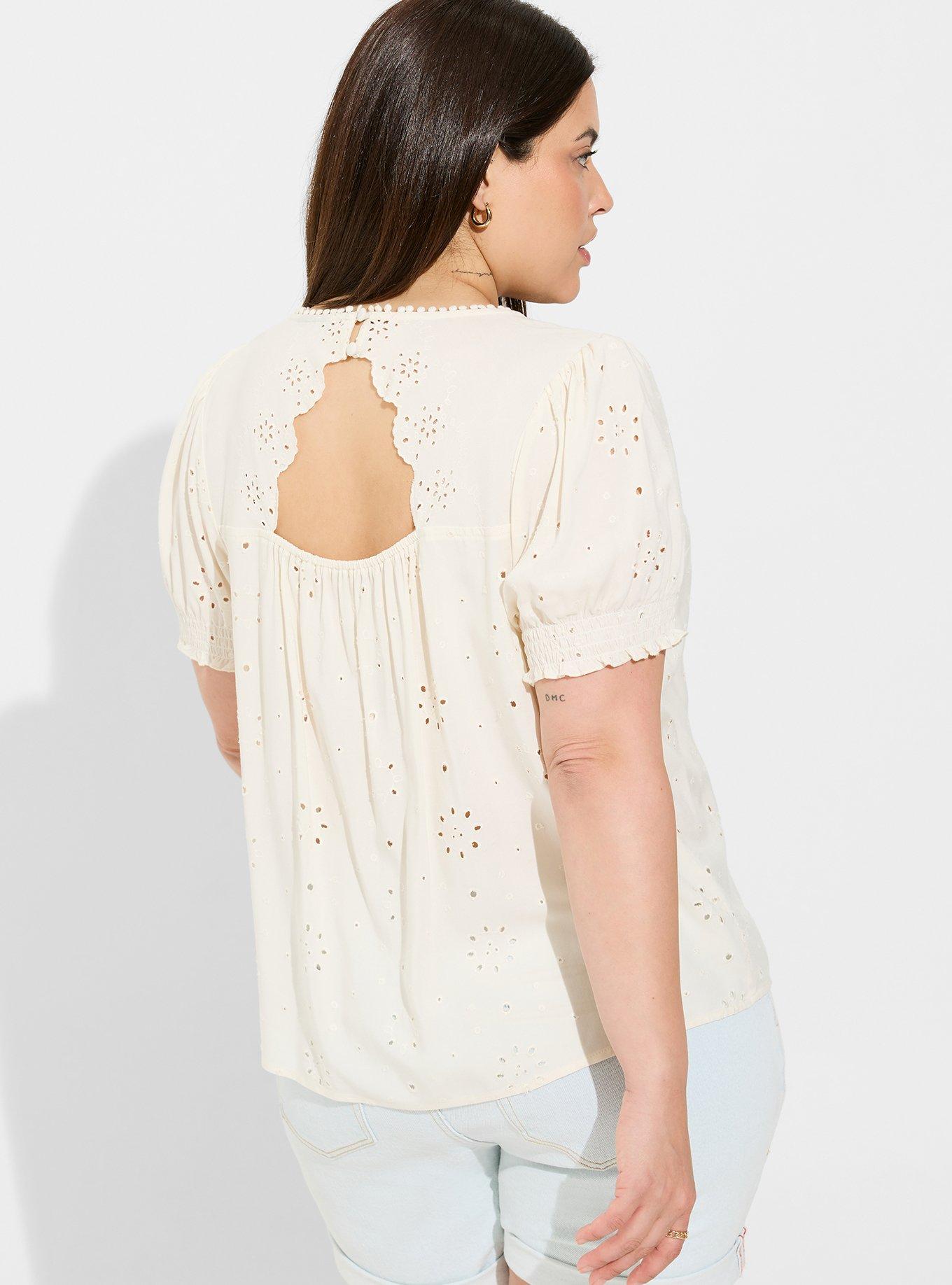 Abbey Challis Eyelet Back Cutout Top