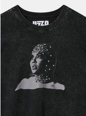 Lizzo Relaxed Fit Cotton Boxy Tee, MINERAL BLACK, alternate