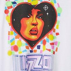 Lizzo Classic Fit Cotton Ringer Tee, BRIGHT WHITE, swatch