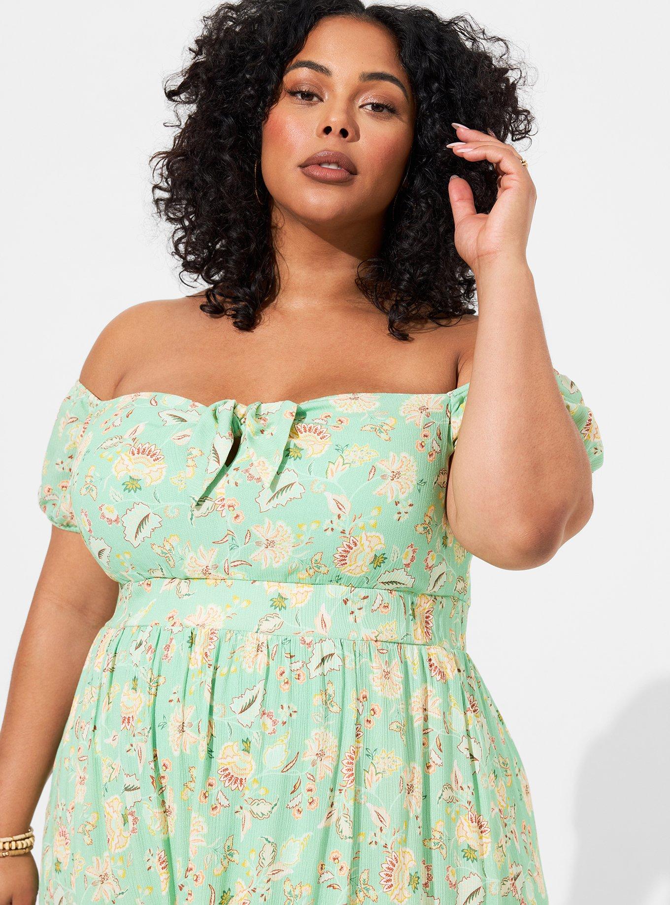 Maxi Gauze Off Shoulder Tie Front Dress