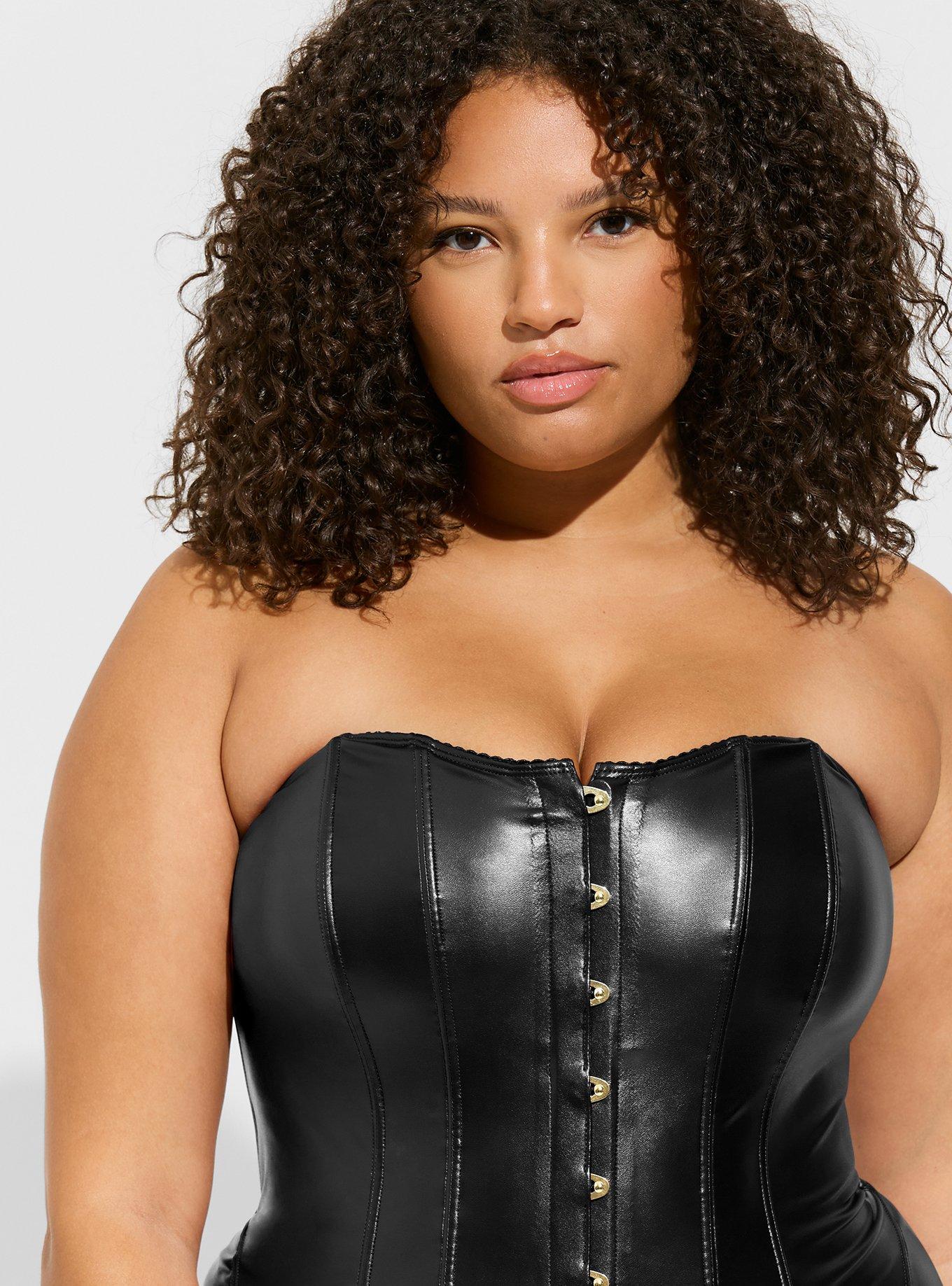 Plus Size - Pleather Strapless Corset - Torrid