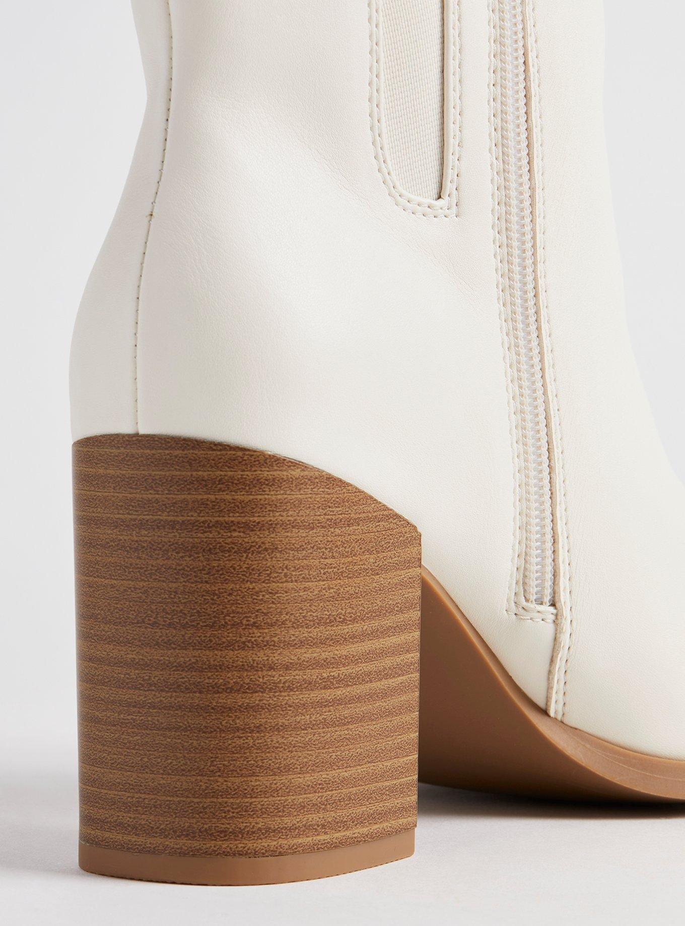 Lattice Heeled Western Bootie (WW), BONE, alternate