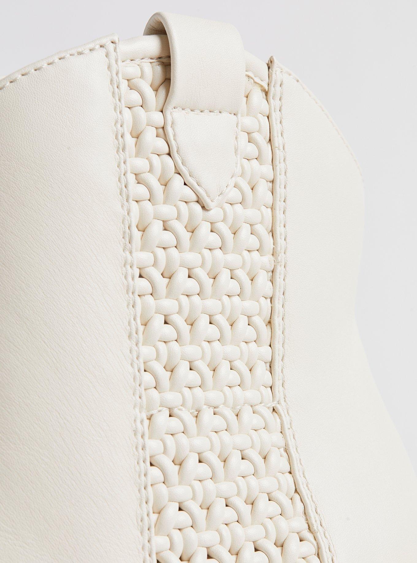 Lattice Heeled Western Bootie (WW), BONE, alternate