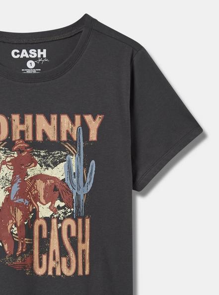 Johnny Cash Classic Fit Cotton Crew Tee, VINTAGE BLACK, alternate