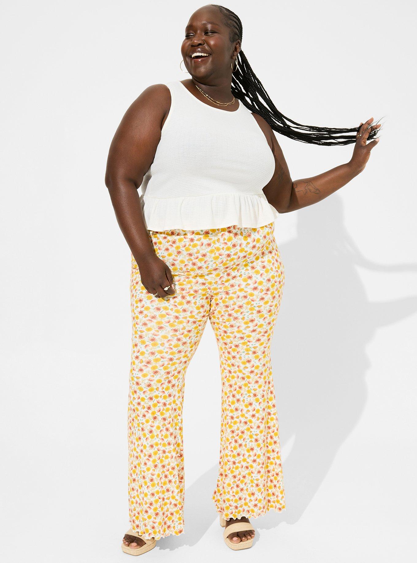 Plus Size - Festi Super Soft Slub Flare Leg Pant - Torrid