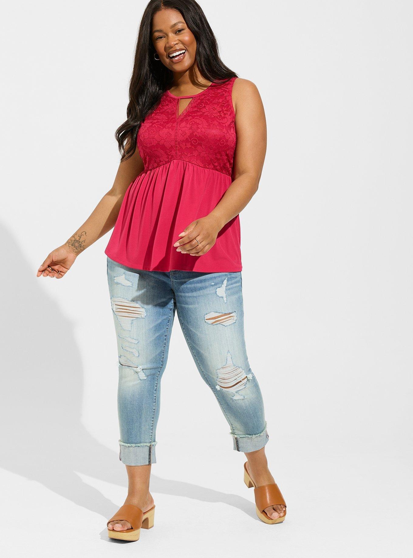 Plus Size High Neck Keyhole Babydoll