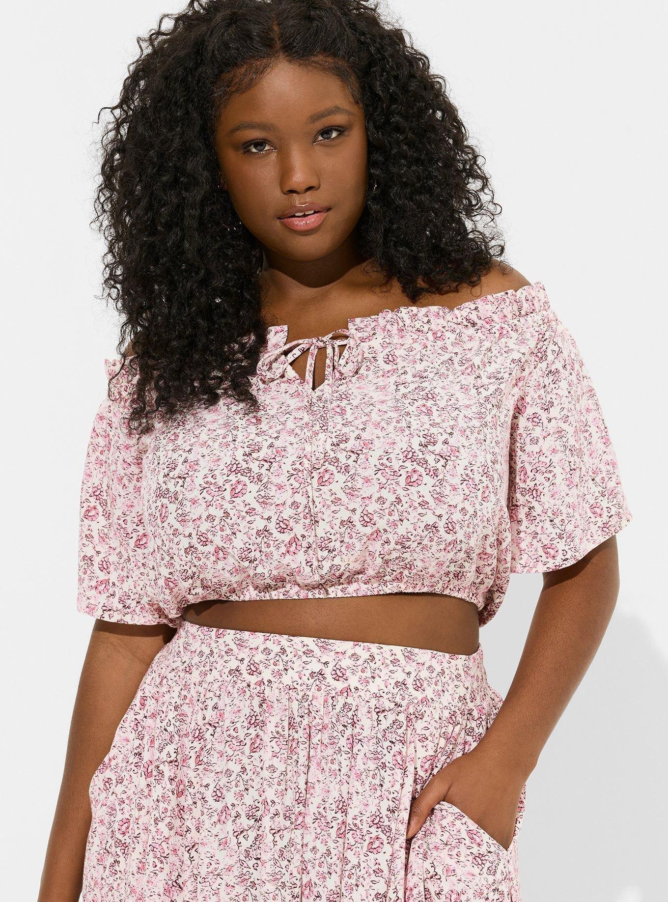 Plus Size - Maxi Washable Gauze Off Shoulder Split Skirt Set - Torrid