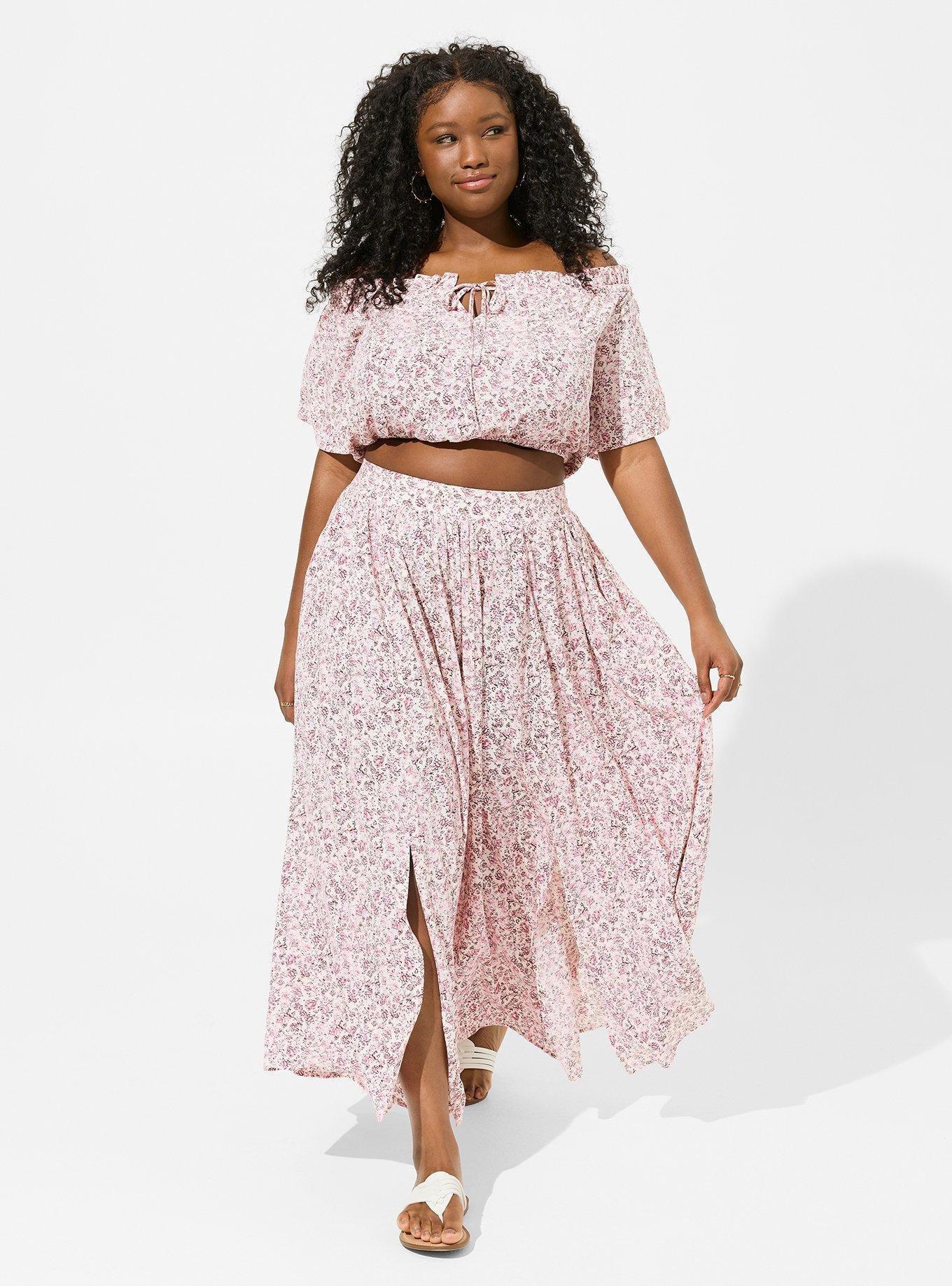 Off shoulder top and skirt set best sale