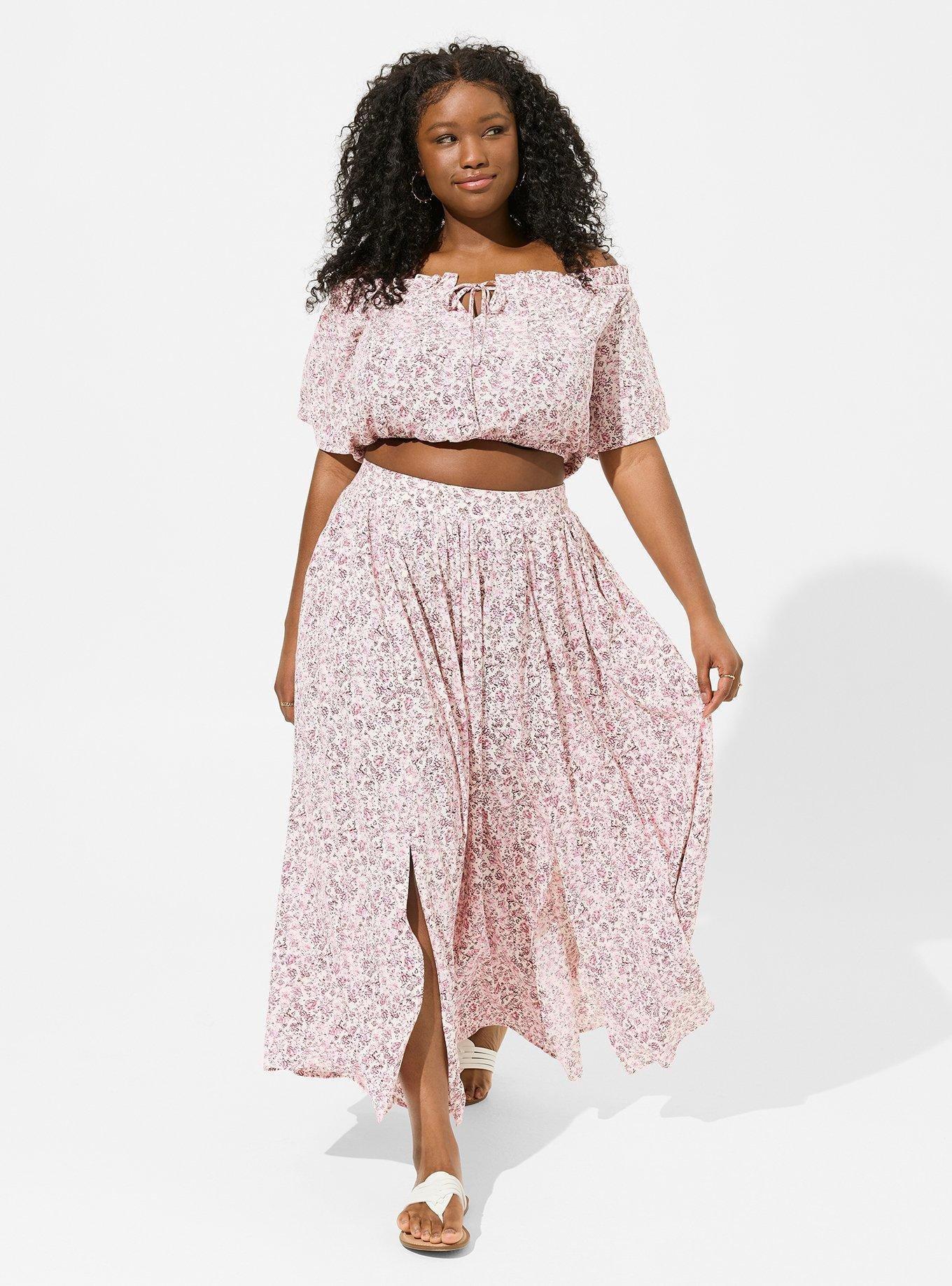 Off shoulder top and skirt set hotsell