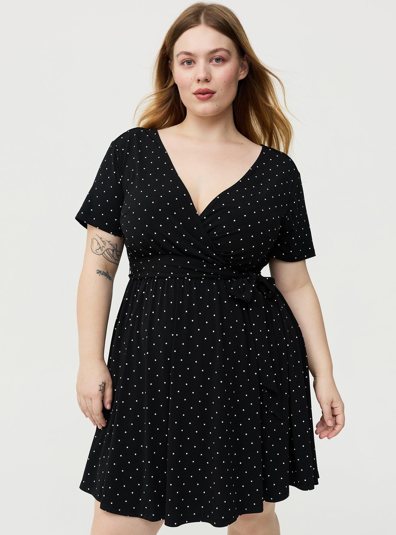 Surplice Romper, DAINTY DOT BLACK, alternate
