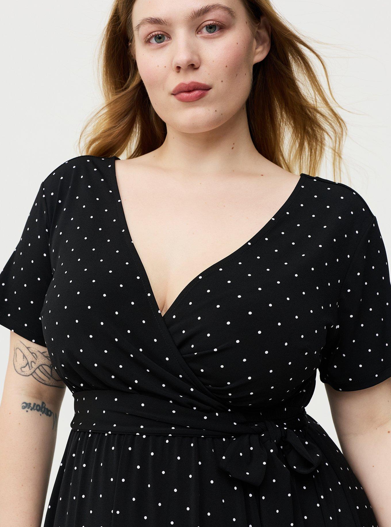 Surplice Romper, DAINTY DOT BLACK, alternate