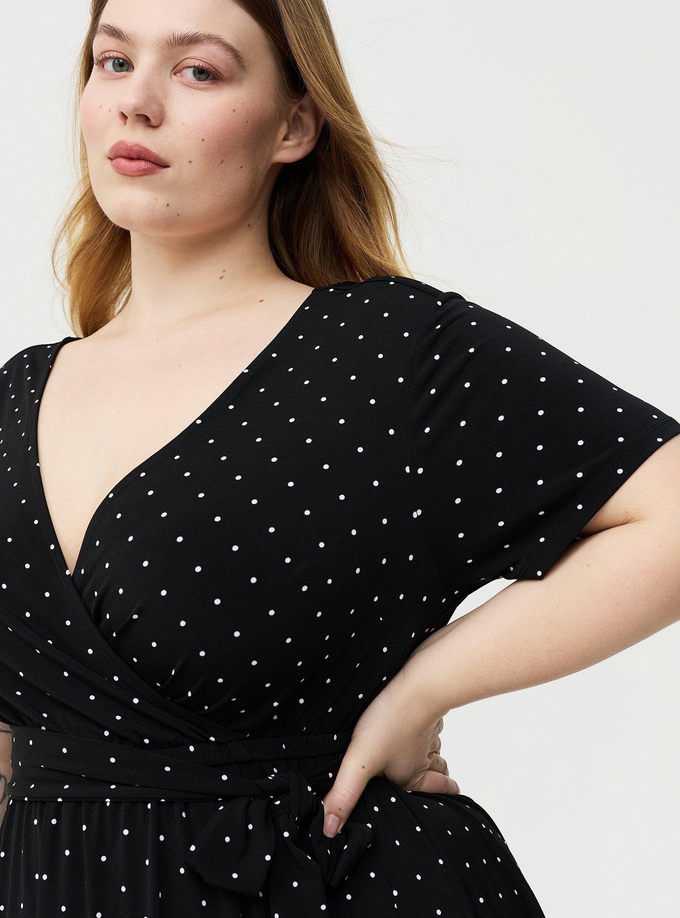 Surplice Romper, DAINTY DOT BLACK, alternate