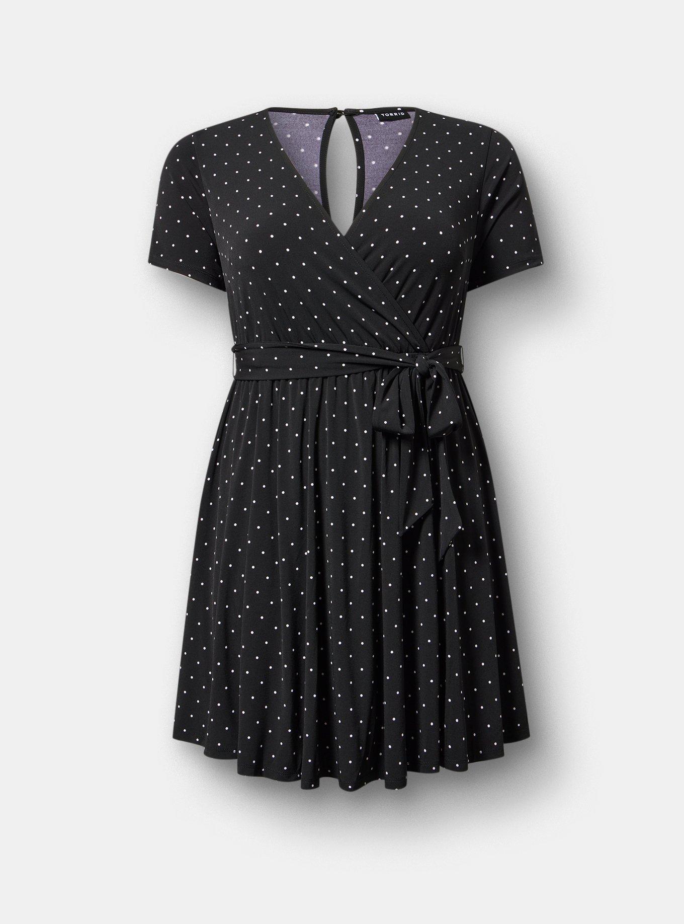 Surplice Romper, DAINTY DOT BLACK, hi-res