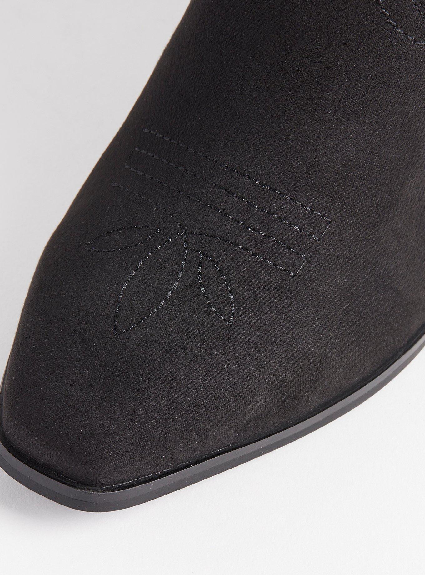 Plus Size Western Ankle Bootie (WW), BLACK, alternate