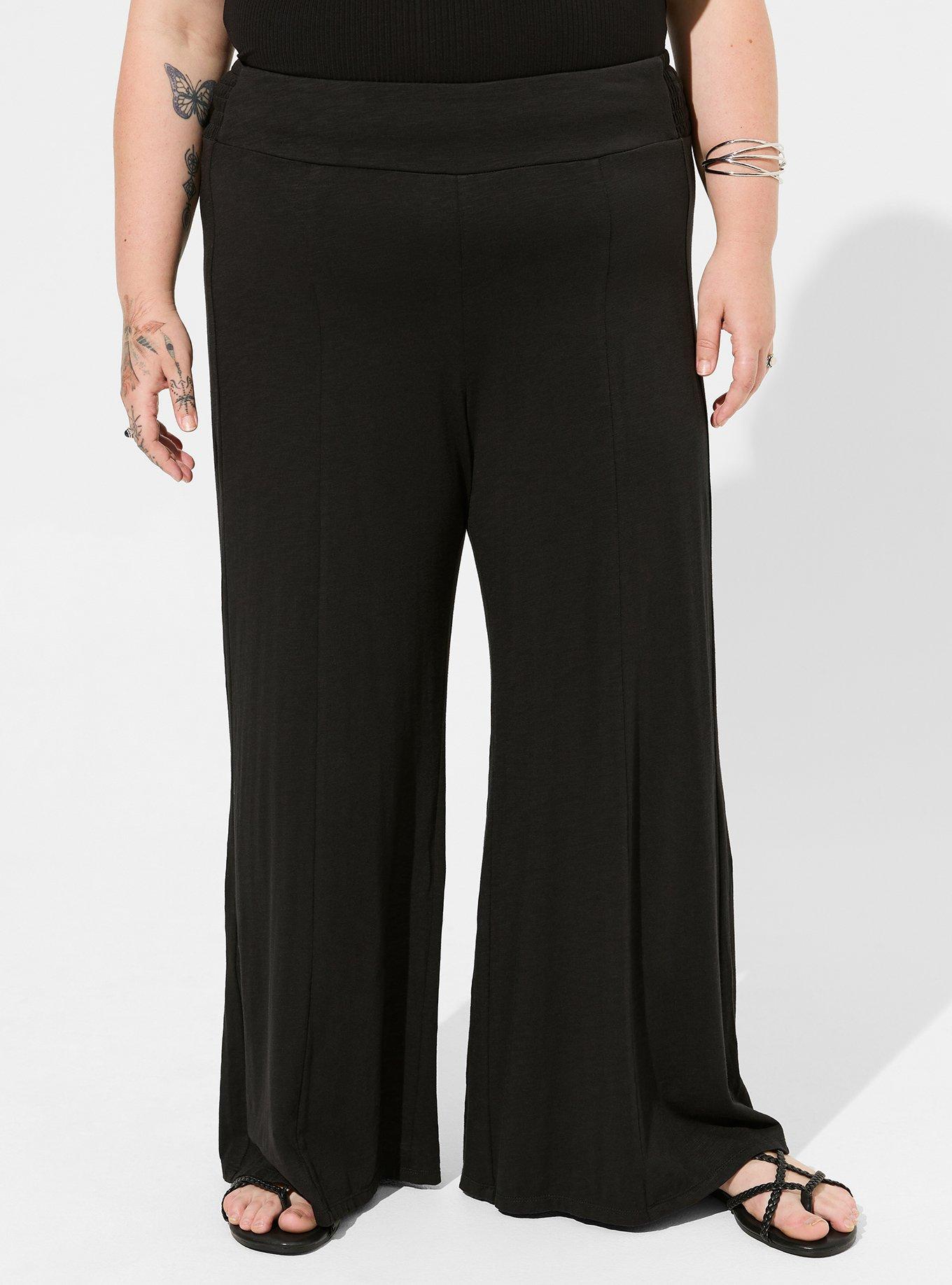 trousers with an elasticated waist in slub cotton and viscose