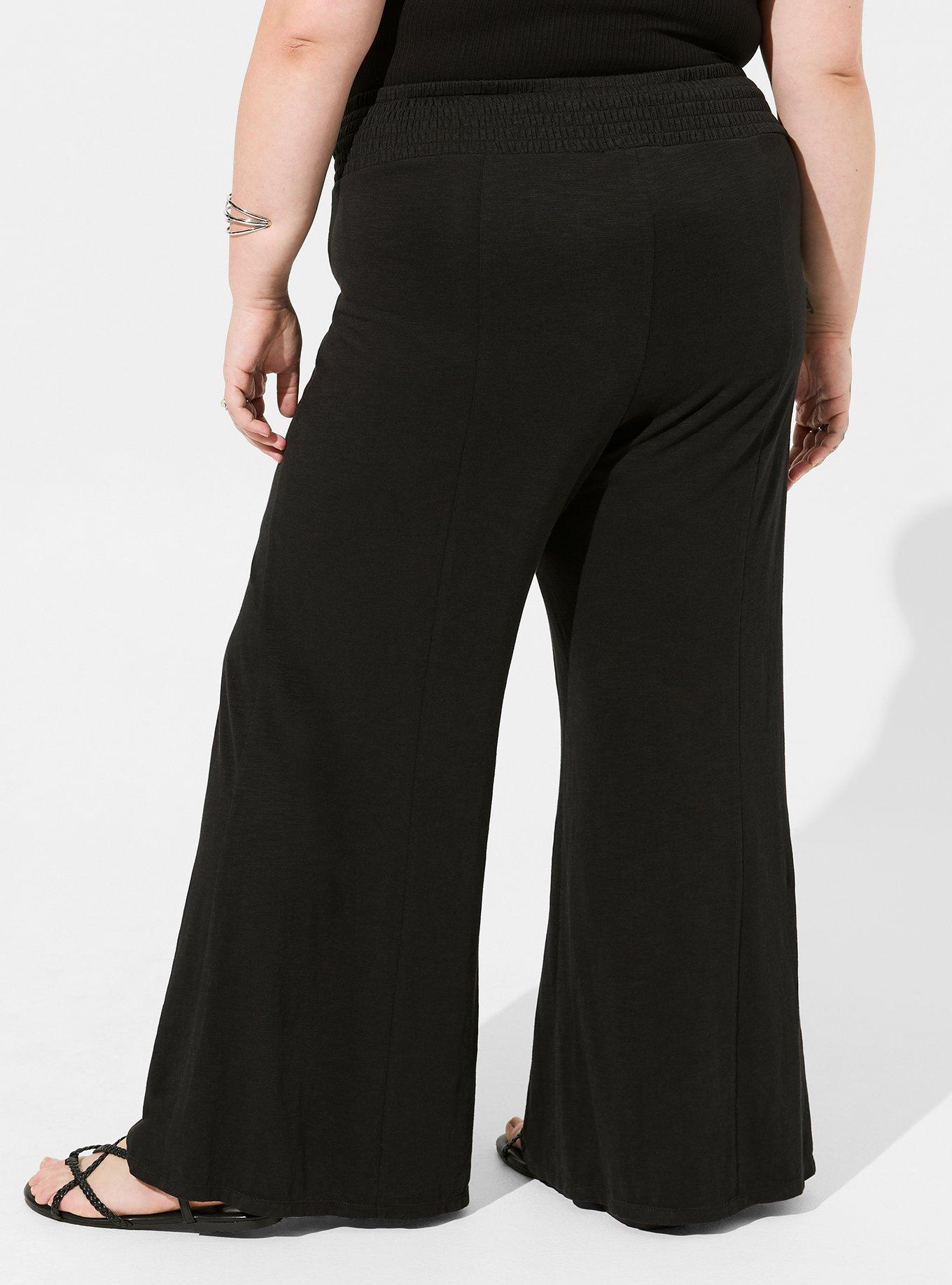 Stretch Jersey Knit Wide-Leg Pant