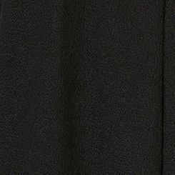 Knit V-Neck Twist Front Crochet Back Top, DEEP BLACK, swatch