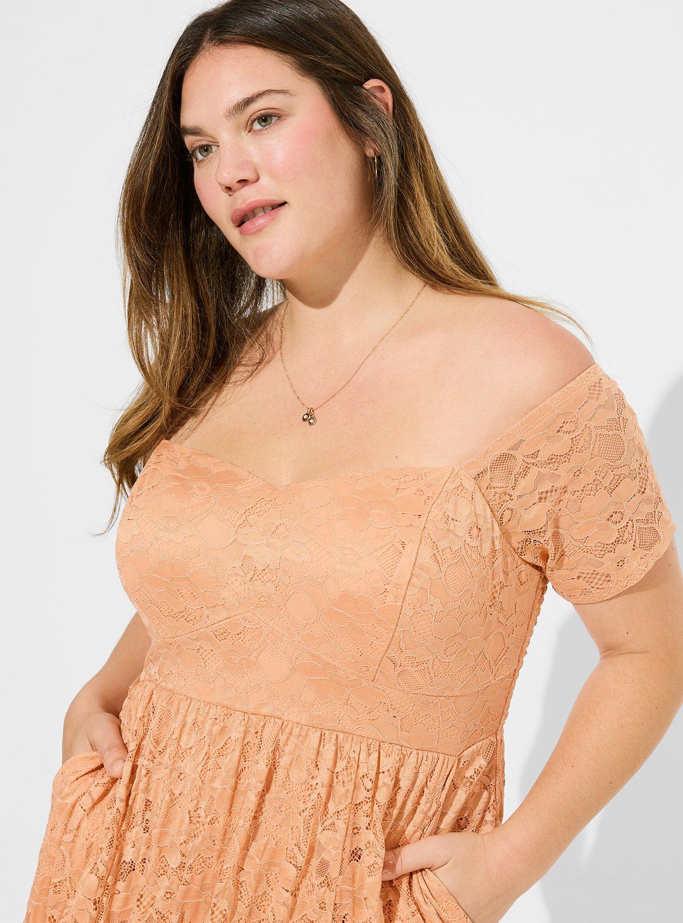 Lace off the shoulder skater outlet dress