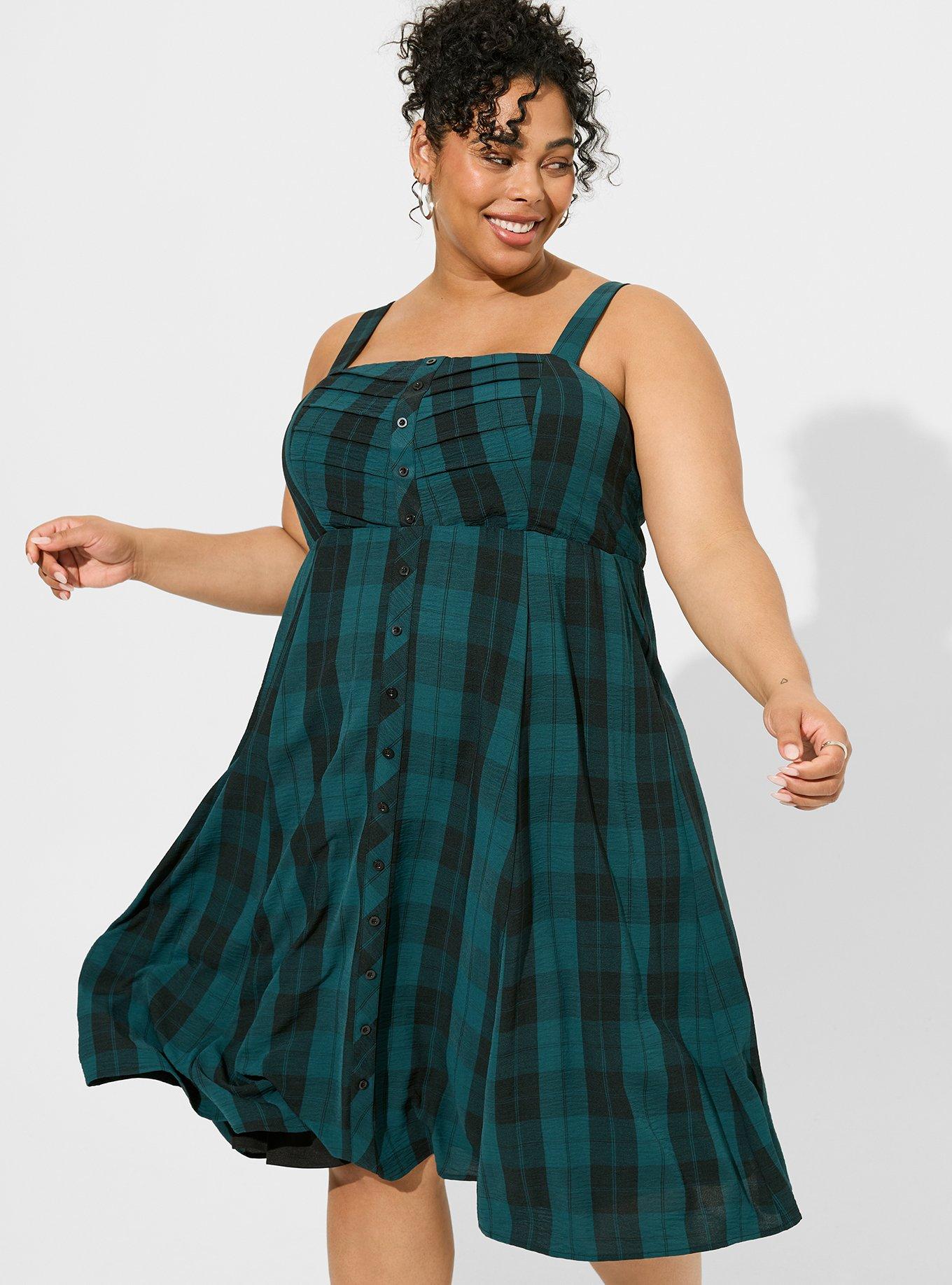 Plus size 2024 buffalo plaid dress